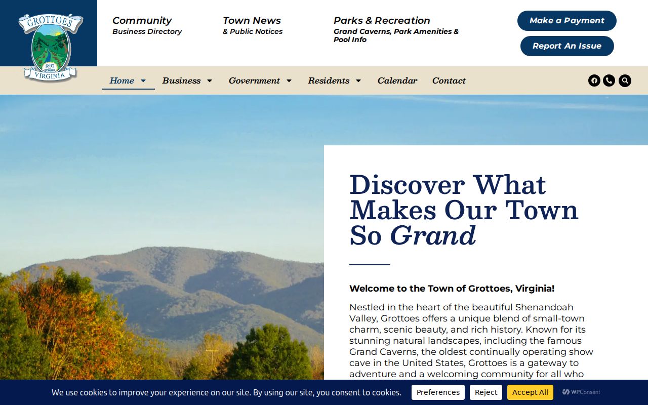 Grottoes warrant records and town government contact